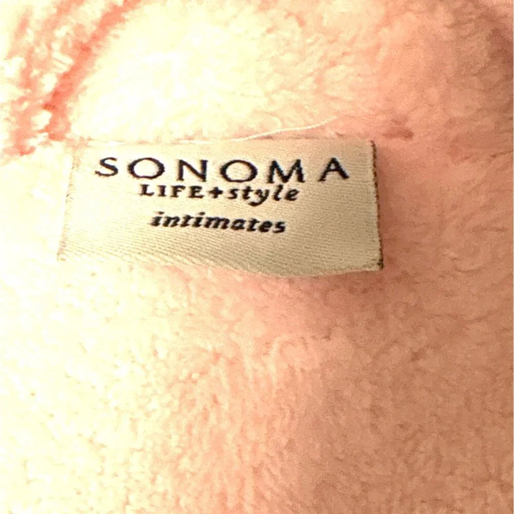 Pink Sonoma Life + Style Intimates Fleece Robe With Star Embroidery & Belted Wai - Picture 5 of 9